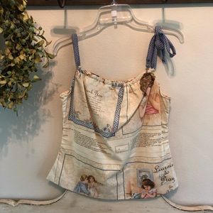 Upcycled Pattern Material Summer Boho Rodeo Top